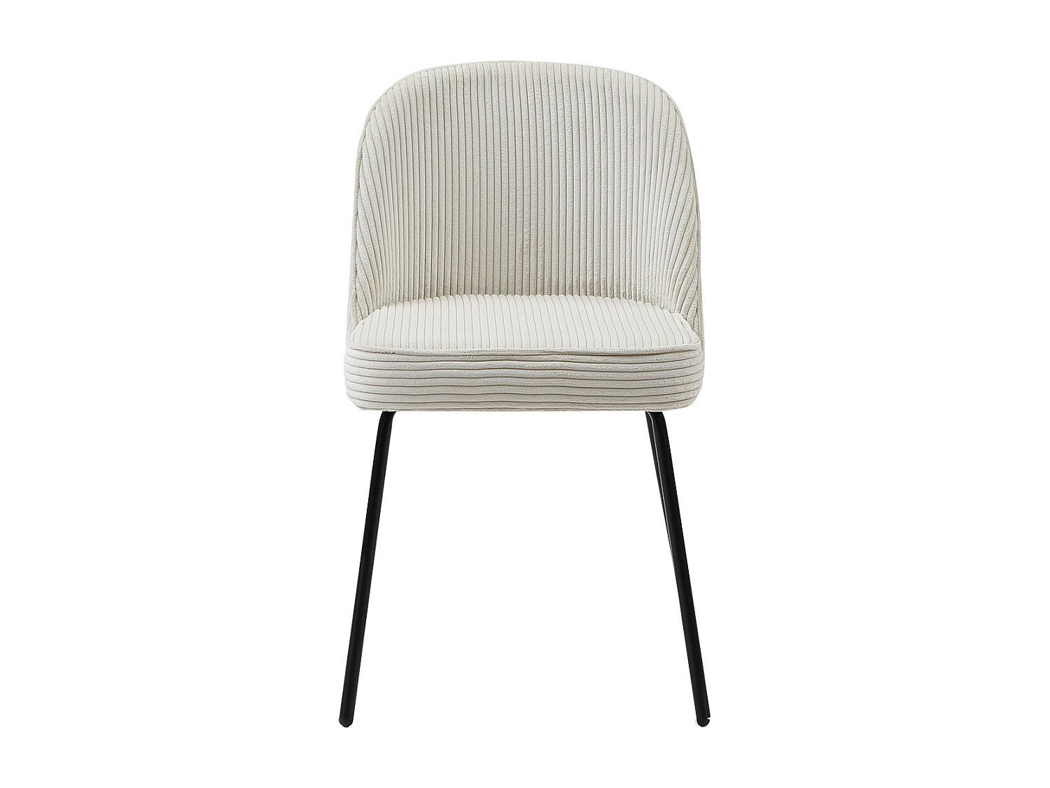 STUHL - 50 x 57.5 - samt - cremefarben Alpali - Creme, Textil/Metall (50/83.5/57.5cm) - Vente-Unique