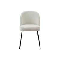 STUHL - 50 cm x 57.5 cm - samt - cremefarben Alpali - Creme, Textil/Metall (50/83.5/57.5cm) - Vente-Unique