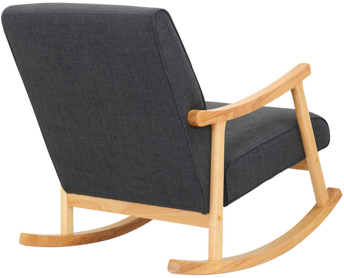 SCHAUKELSTUHL Stoff dunkelgrau - Dunkelgrau, Holz/Textil (67/82/92cm) - CLP