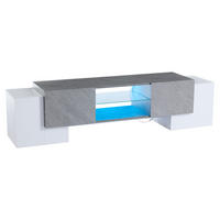 TV LOWBOARD Weiß und Grau 180/40/46 cm - Weiß/Grau, Holzwerkstoff (40/46.5/180cm) - Urban Meuble