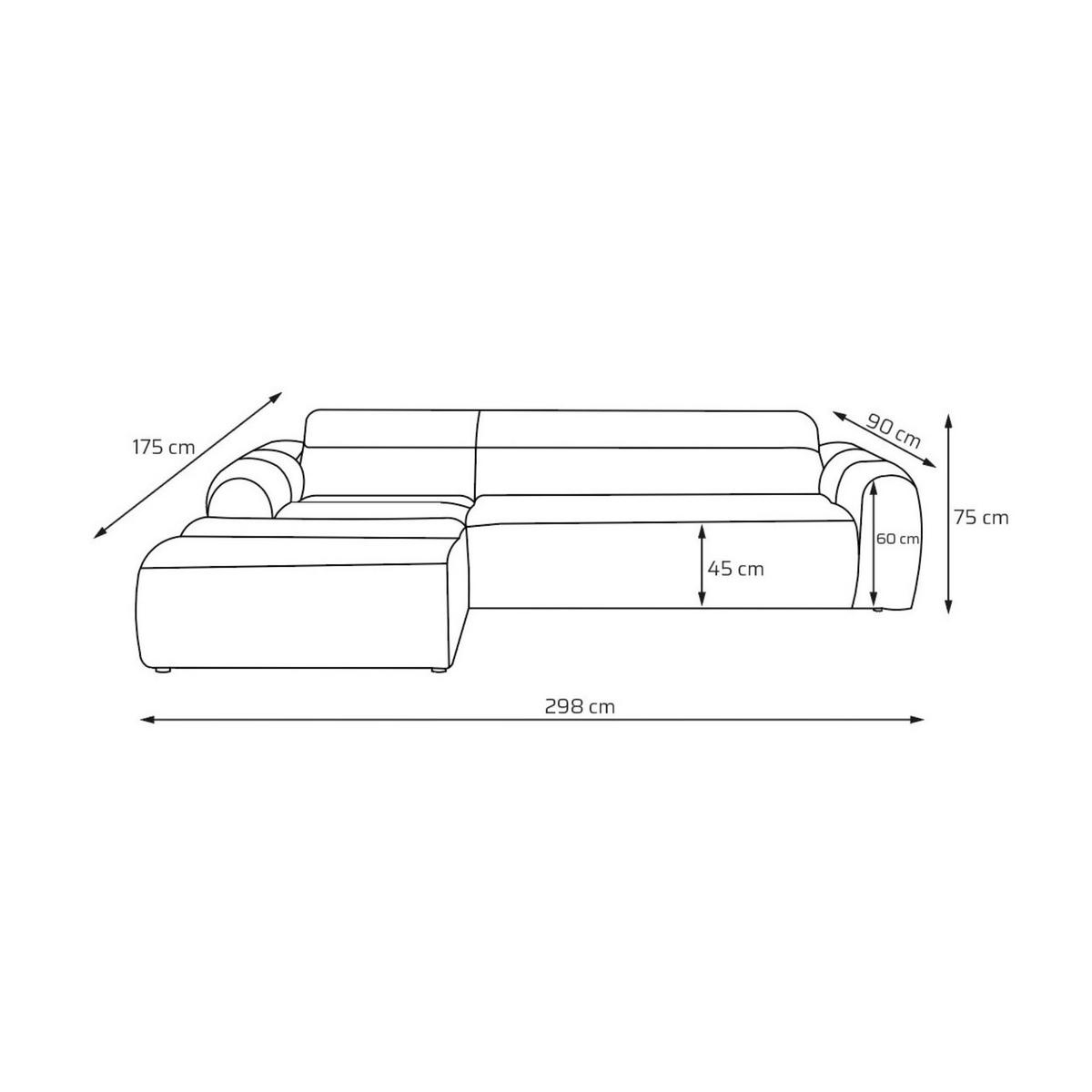 4-SITZER modulares Ecksofa VEER SET 1 Links, 298 x 175 cm, Chenille Webstoff Marine - Schwarz/Dunkelblau, Holz/Kunststoff (298/175cm) - Muffo
