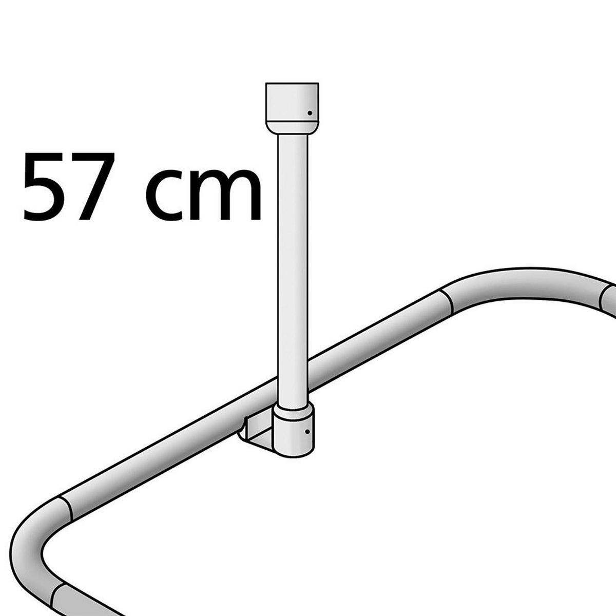 STÜTZSTANGE Decke - Schwarz, Metall (57cm) - Wenko