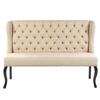 2-SITZER-KÜCHENSOFA Polsterbezug Beige Torsby - Beige, Textil (154/106/63cm) - Beliani