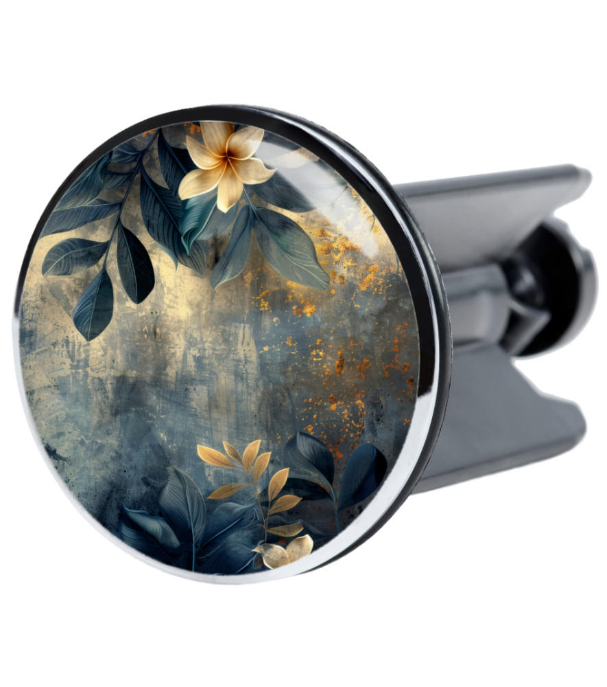 WASCHBECKENSTÖPSEL Lilybud - Gelb/Grau, Kunststoff/Metall (4/7/7cm) - Sanilo