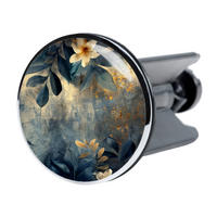 WASCHBECKENSTÖPSEL Lilybud - Gelb/Grau, Kunststoff/Metall (4/7/7cm) - Sanilo