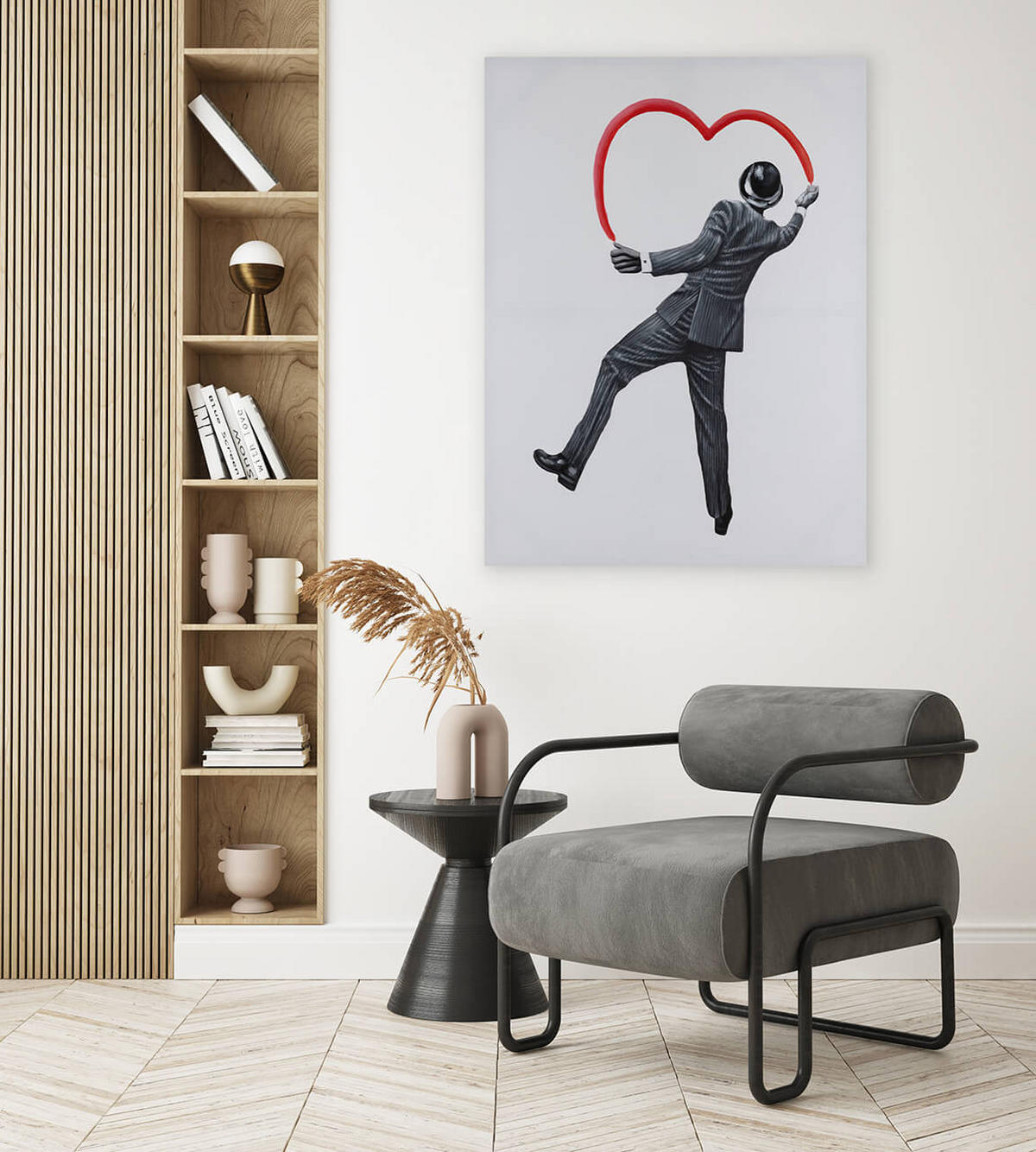 ACRYLBILD HANDGEMALT 75/100 cm - Rot, Holz/Textil (75/100cm) - KUNSTLOFT