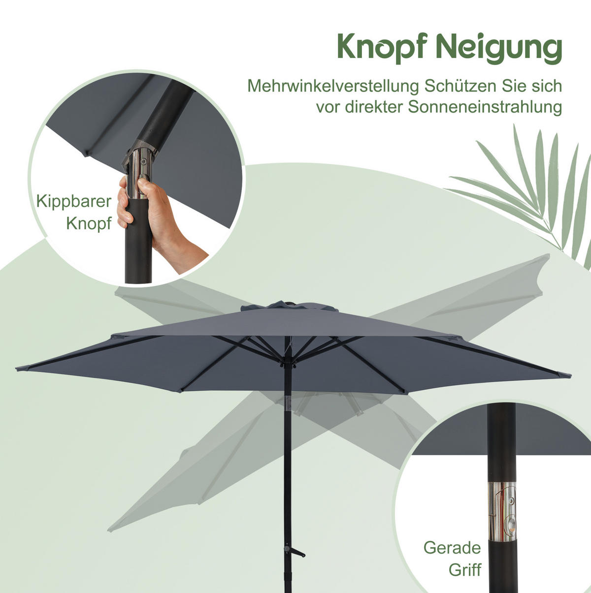 AMPELSCHIRM aus Stahl 294x294x250 cm in Beige mit Kurbel & Neigefunktion - Beige, Metall (294/294cm) - Modfu