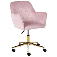 SCHREIBTISCHSTUHL Samtstoff Pastellrosa Leloria - Pink, Textil (60/83/60cm) - Beliani