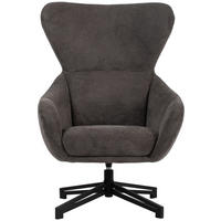 OHRENSESSEL Marconia - drehbar - dunkelgrau - Dunkelgrau/Schwarz, Textil/Metall (74/109/80cm) - bene living