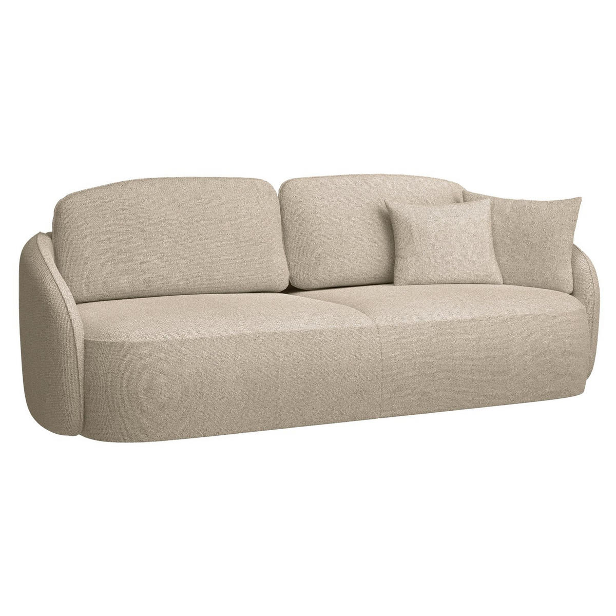 3-SITZER-SOFA Savoy Beige mit Schlaffunktion - Beige/Schwarz, Kunststoff/Textil (254/96/105cm) - Selsey