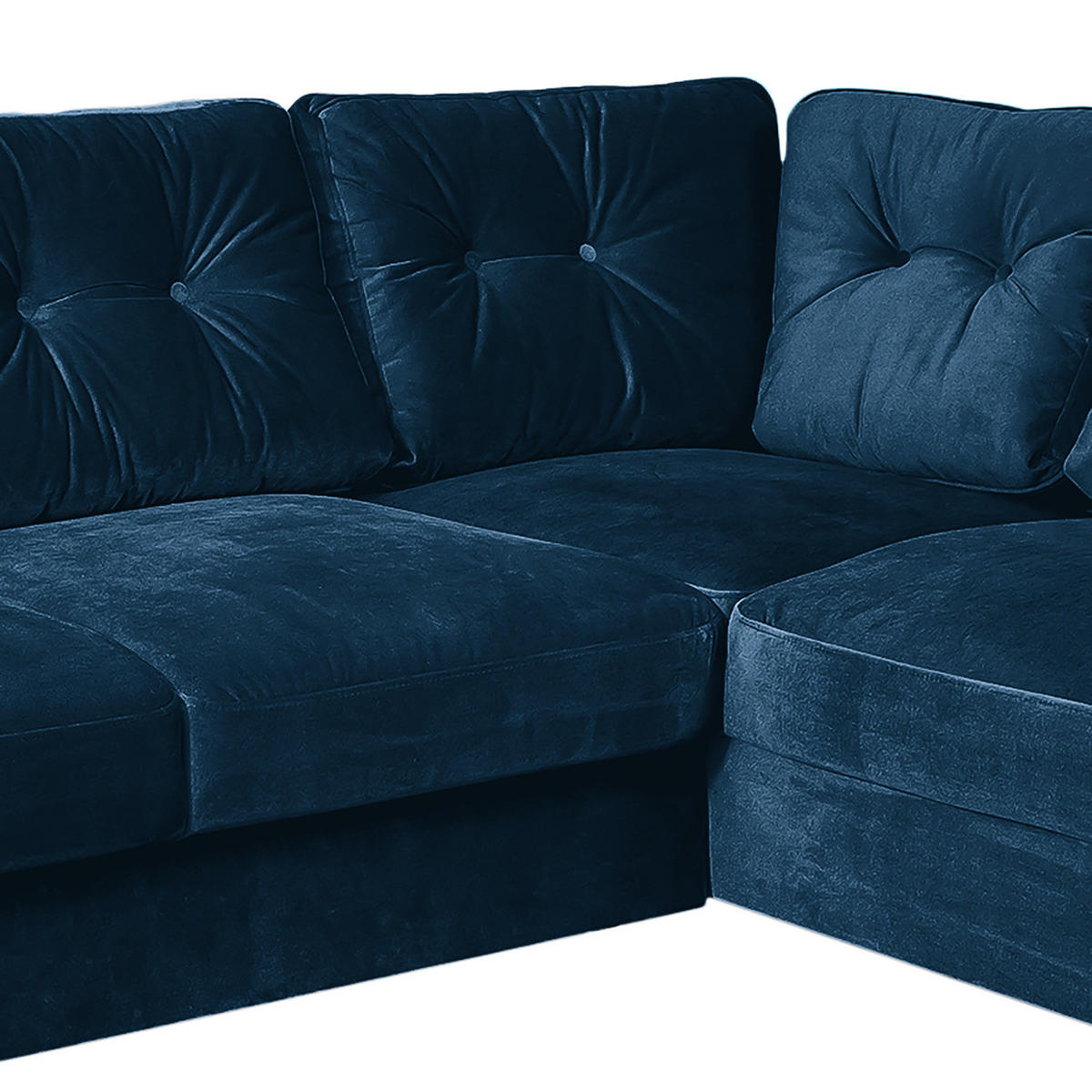 WOHNLANDSCHAFT mit Longchair - Schwarz/Dunkelblau, Buchenholz/Textil (297/90/200cm) - home24