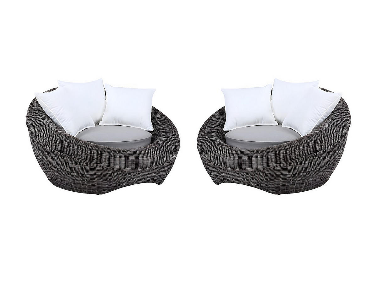 GARTENSESSEL - 2 Personen - Harz - Grau - - Grau, Kunststoff (101/66/107cm) - Vente-Unique