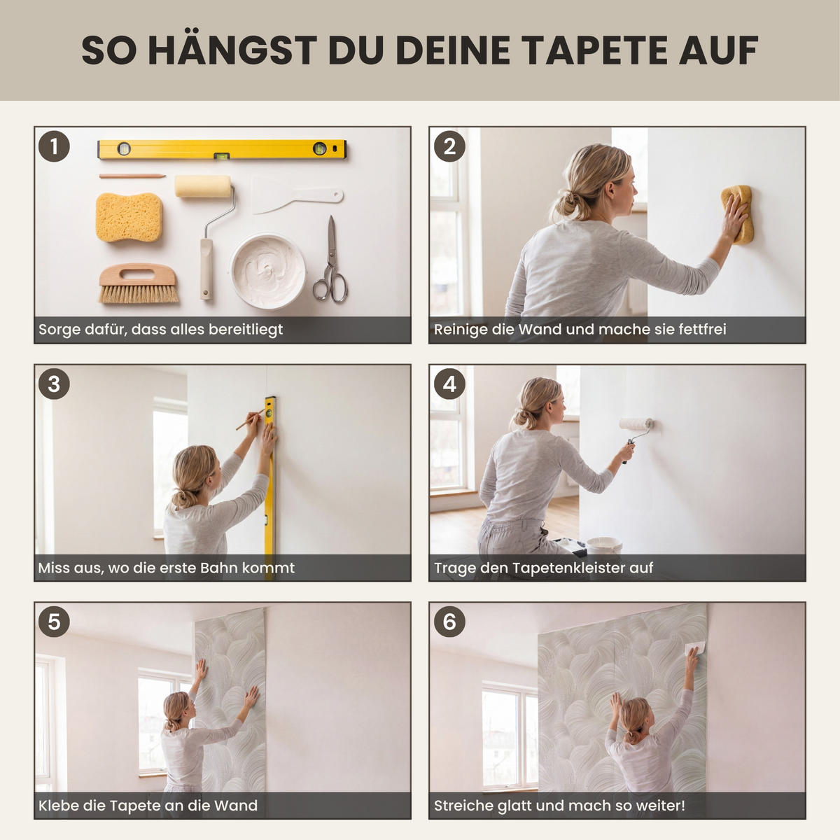 TAPETE - Lines - Ventilator - Beige - 140x260 cm - Creme, Papier (140/260cm) - OnlyWow