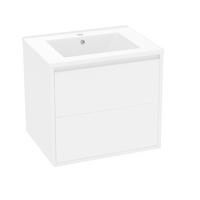 WASCHTISCHKOMBI Weiß hängend mit LED-Radarsensor & Keramikbecken - Weiß, Keramik/Holzwerkstoff (60/50/46cm) - Urban Meuble