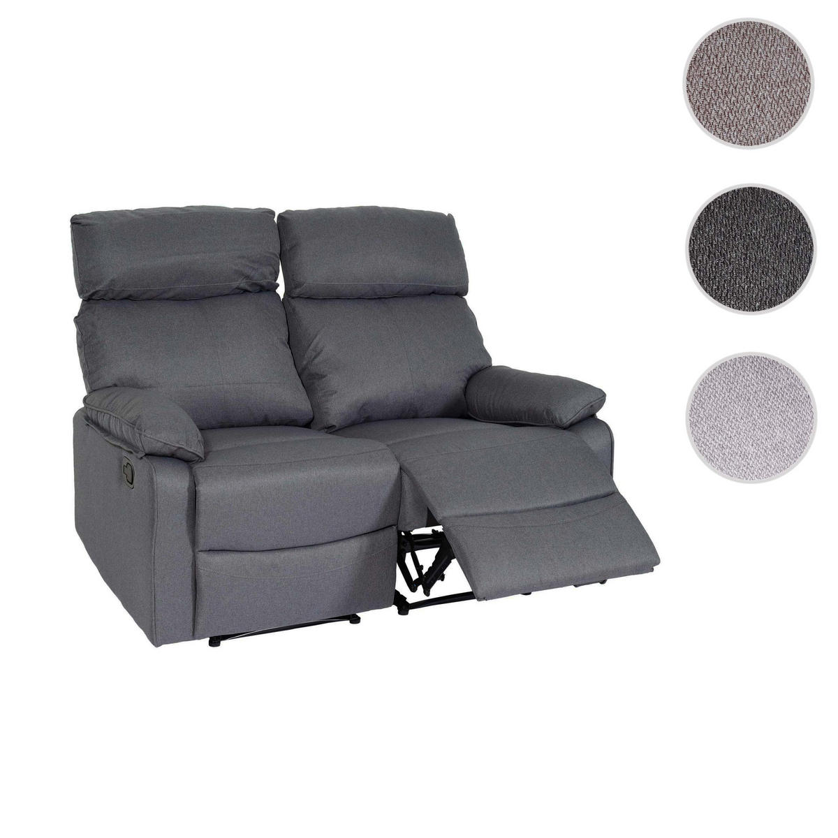 2ER-KINOSESSEL Grau - Grau, Textil (134/105/170cm) - MCW