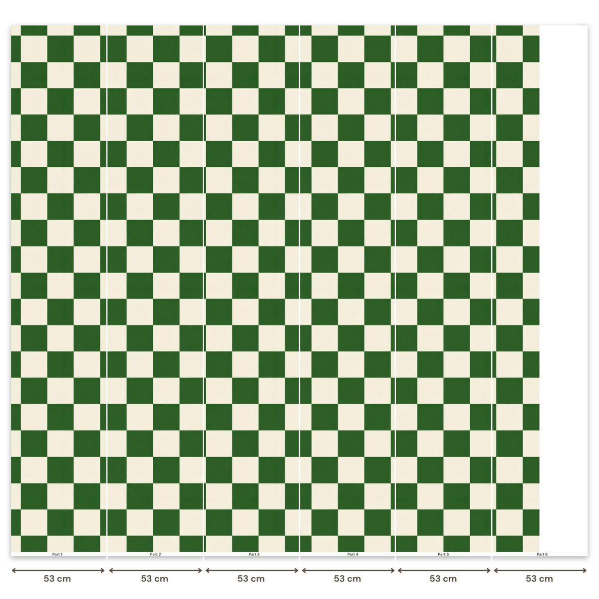 KINDERTAPETE - Schachbrett - Muster - Grün - 280x280 cm - Grün, Papier (280/280cm) - OnlyWow