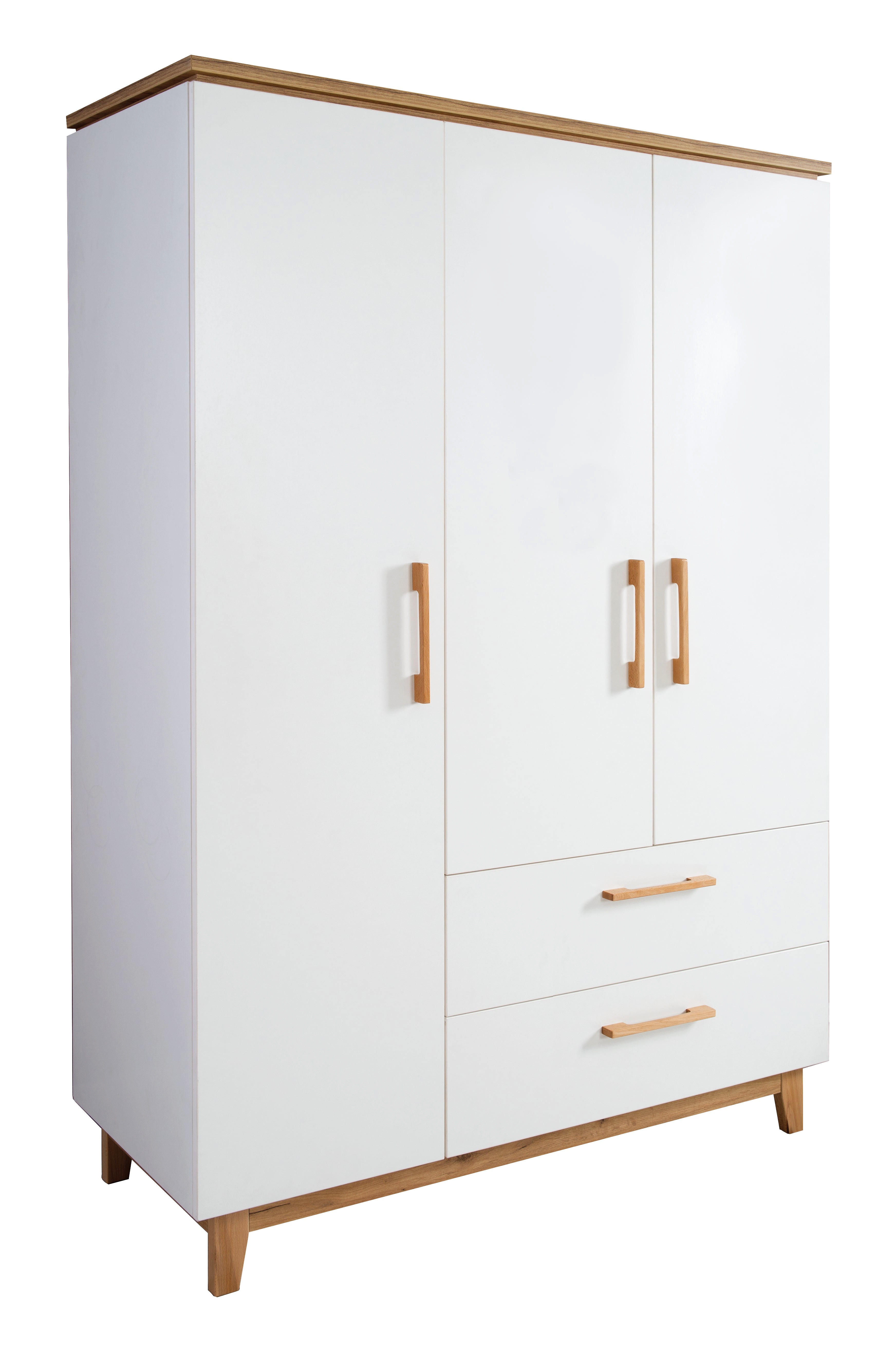 KLEIDERSCHRANK Finn - Weiß, Holz/Holzwerkstoff (134.5/200/55cm) - Roba