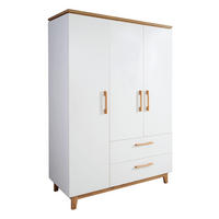 KLEIDERSCHRANK Finn - Weiß, Holz/Holzwerkstoff (134.5/200/55cm) - Roba