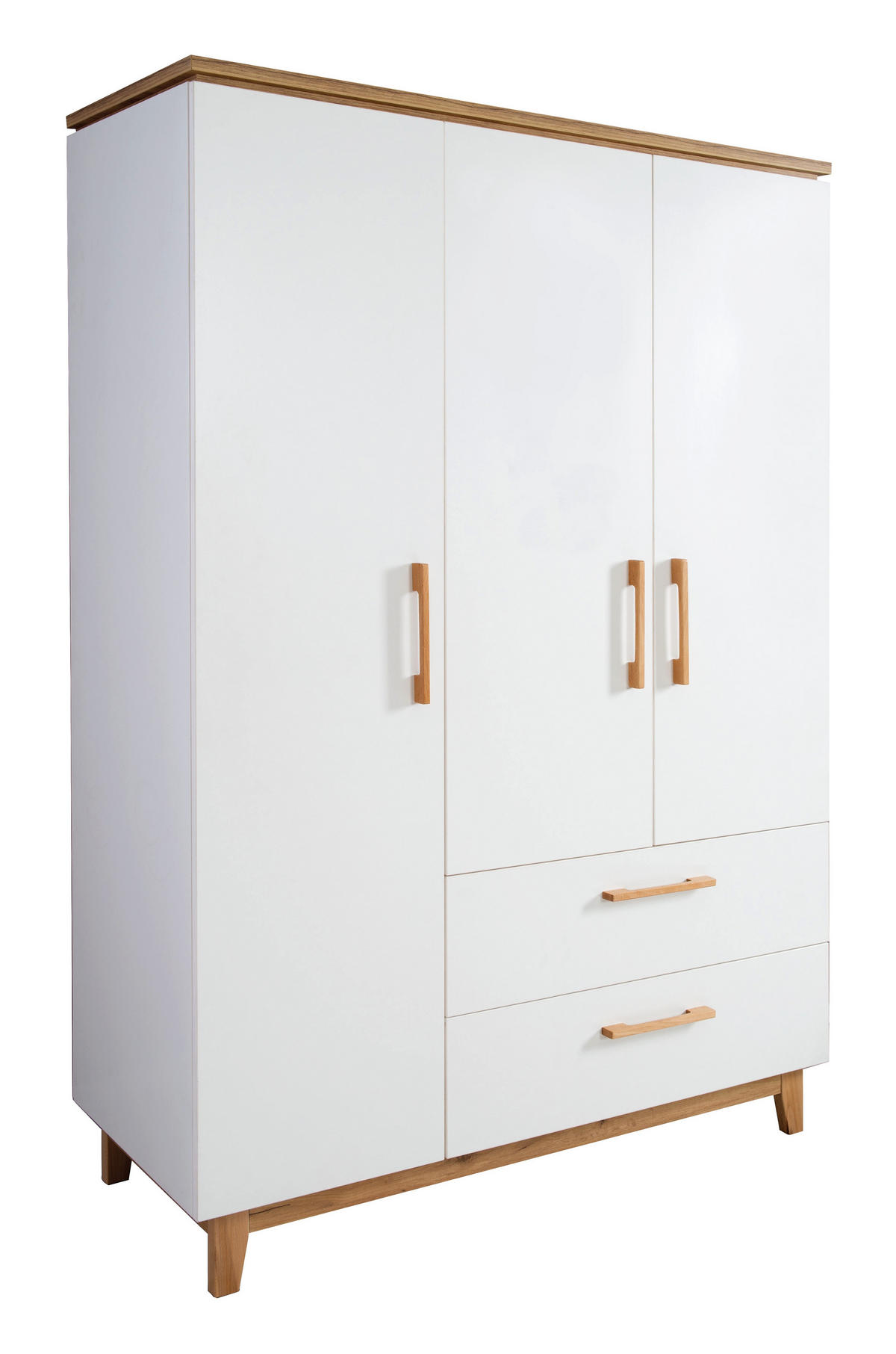 KLEIDERSCHRANK Finn - Weiß, Holz/Holzwerkstoff (134.5/200/55cm) - Roba