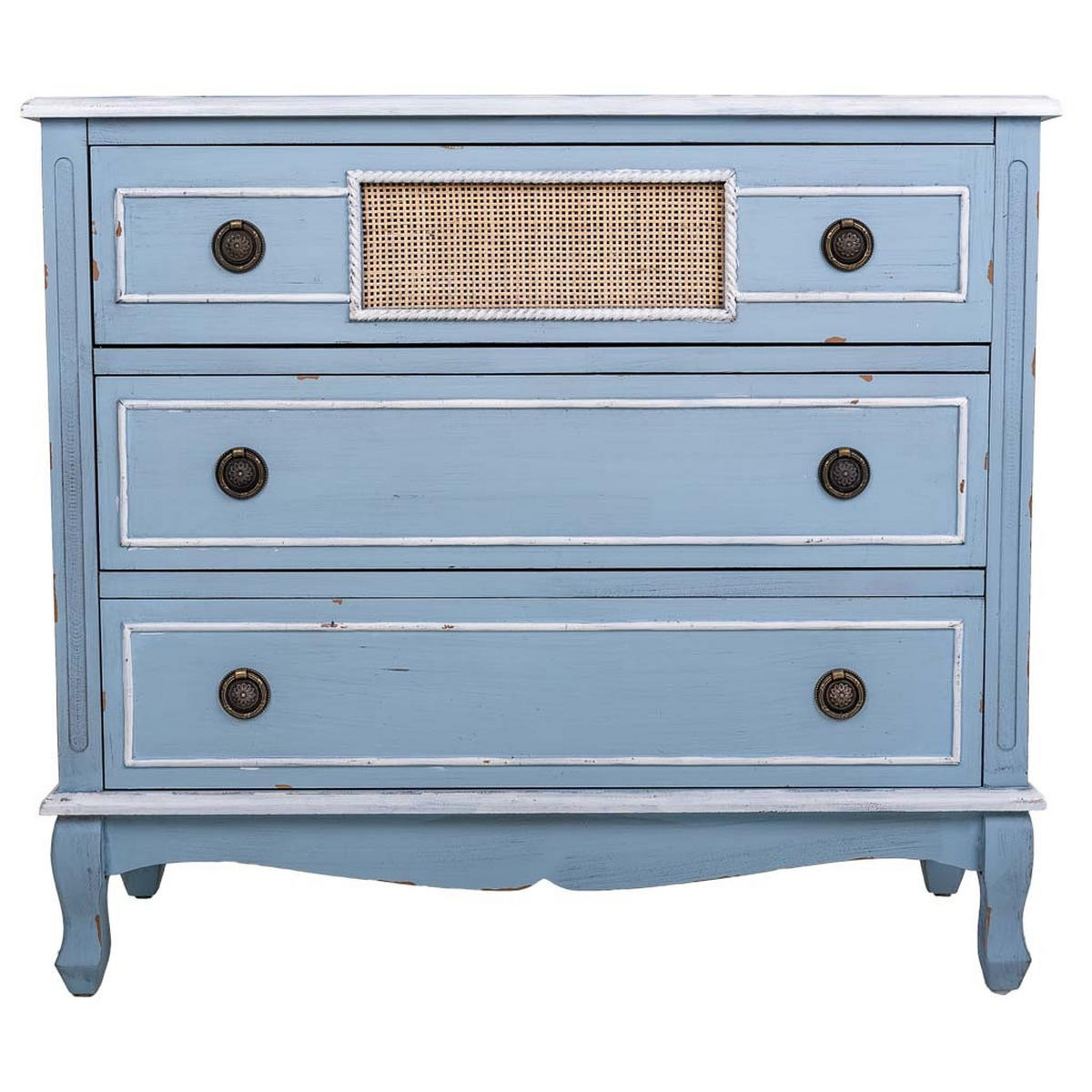 KOMMODE aus Holz 90x38x80 blauem - Blau, Holzwerkstoff (90/80/38cm) - Wanderlust