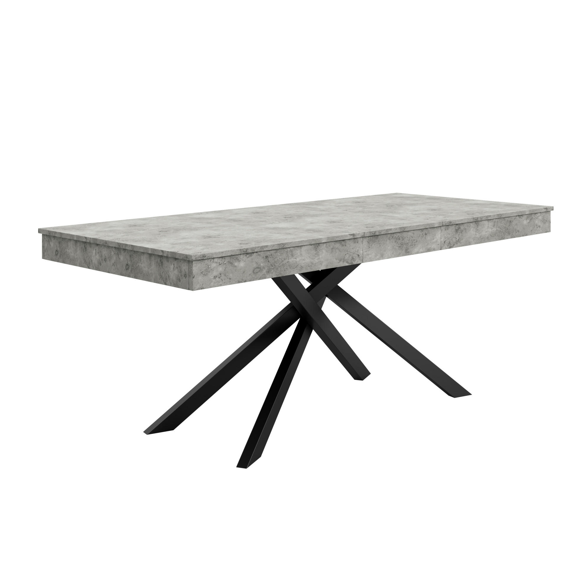 JEDILNA miza 140–180/80 cm, raztegljiva z odebeljeno ploščo in križnim podnožjem, Siva - siva, leseni material (180/80/76cm) - Redom