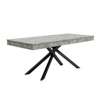 JEDILNA miza 140–180/80 cm, raztegljiva z odebeljeno ploščo in križnim podnožjem, Siva - siva, leseni material (180/80/76cm) - Redom