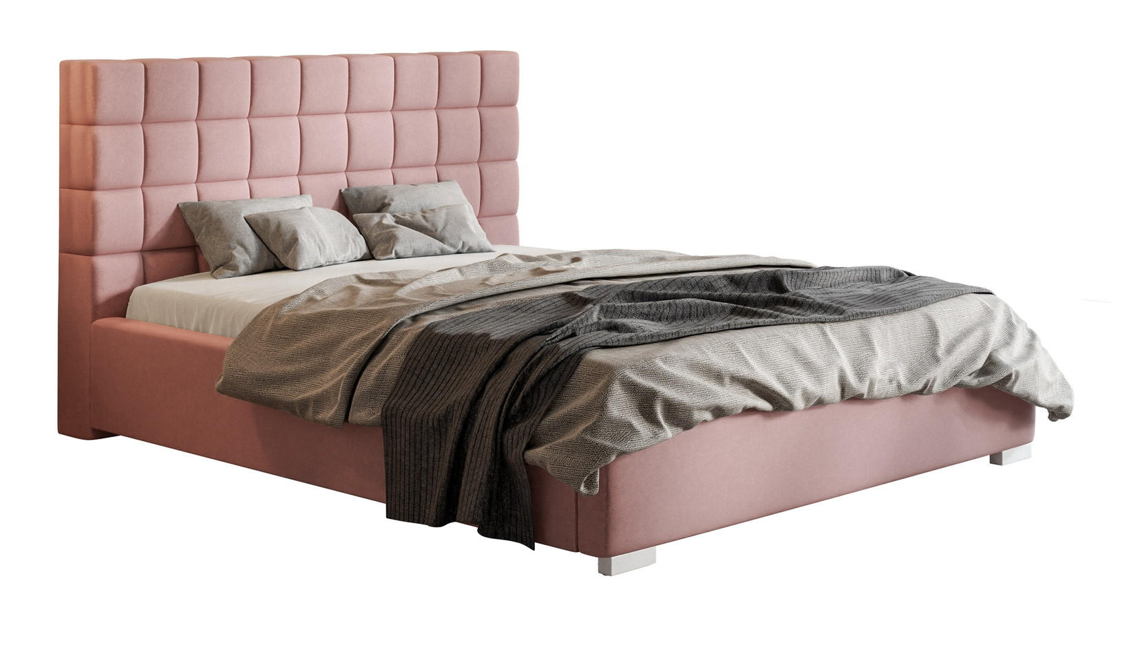 POLSTERBETT 160x200 mit Bettkasten Noris, Samtstoff, Rosa - Pink, Holz/Textil (160/200cm) - Emporius