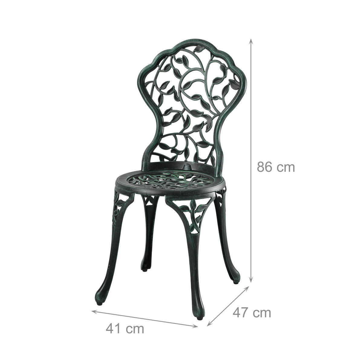 3-TLG.GARTENMÖBEL-SET - Dunkelgrün, Metall - Relaxdays