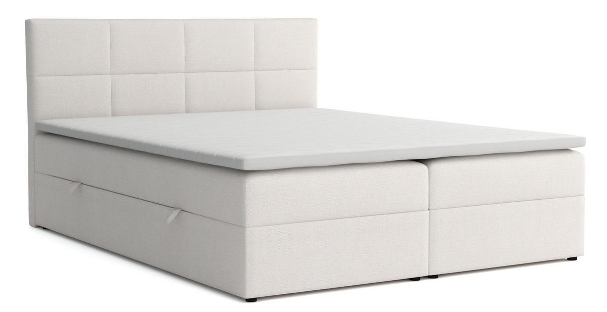 BOXBETT Betty mit Bettkästen und Matratze H2/H3 140 x 200 cm - Beige, Holzwerkstoff (140/200cm) - VENASI MÖBEL