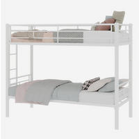 ETAGENBETT 90/180 cm weiß aus Eisen mit Leiter und trennbar - Weiß, Metall (90/190cm) - OKWISH