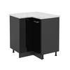 ECKUNTERSCHRANK R-Line Schwarz Hochglanz 75.6 cm AP Marmor - Schwarz Hochglanz/Anthrazit, Holzwerkstoff (75.6/81.6/60cm) - Vicco