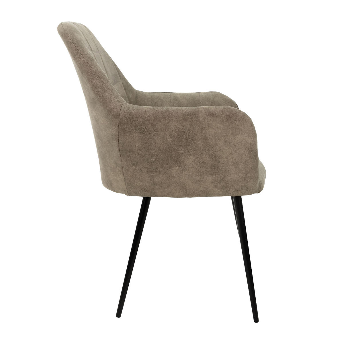 ESSZIMMERSTUHL Samt Olive 2er Set - Schwarz/Olivgrün, Textil/Metall (58/83/43cm) - ECD-Germany