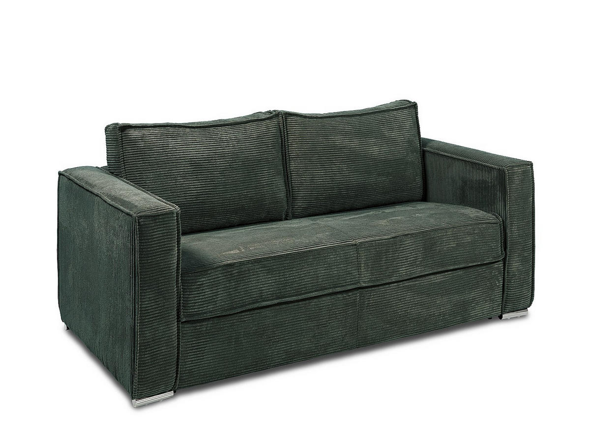 SCHLAFSOFA - 4 Personen - samt - tannengrün Loreto - Waldgrün, Textil (215/90/223cm) - Vente-Unique