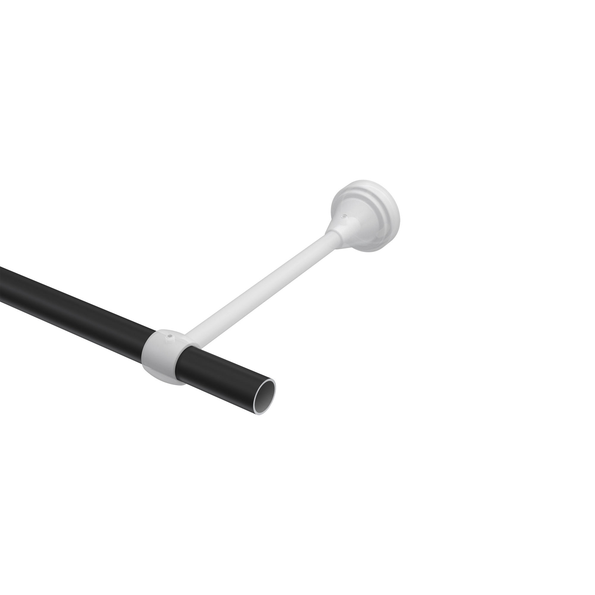 GARDINENSTANGE Primus Lorenzo 240 cm (geteilt in 2 x 120 cm), 1-läufig (ohne Ringe), 16 mm Ø Schwarz - Schwarz, Metall (240cm) - INTERDECO