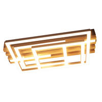 LED DECKENLEUCHTE Jrelis 37.8/20/8.8 cm - Schwarz, Holz/Metall (37.8/20/8.8cm) - ZMH