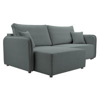 ECKSOFA Malody, Seite: Links - Schwarz/Grau, Holz/Kunststoff (227/147cm) - MIRJAN24