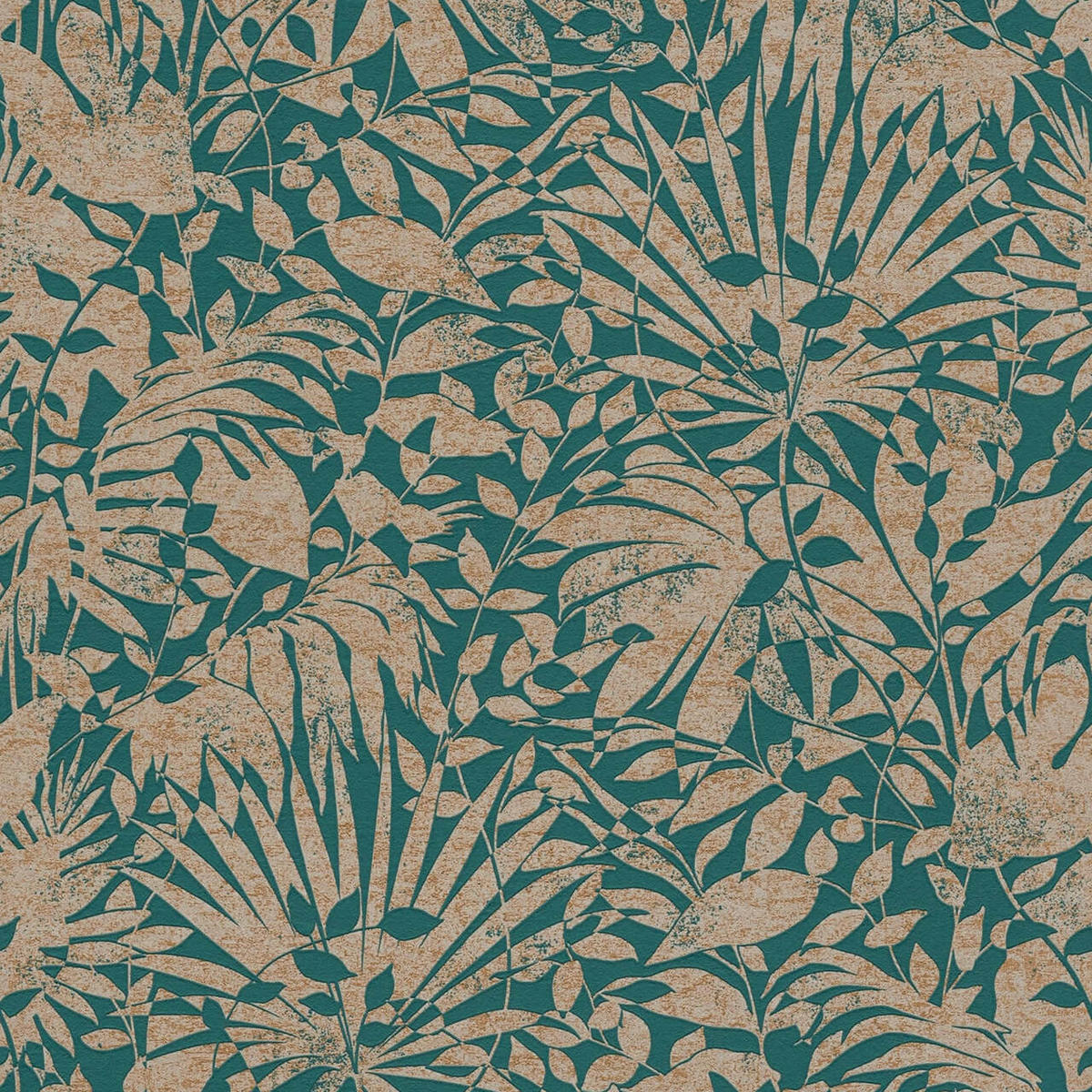 VLIESTAPETE Grün 53/1005 cm - Goldfarben, Textil (53/1cm) - KUNSTLOFT