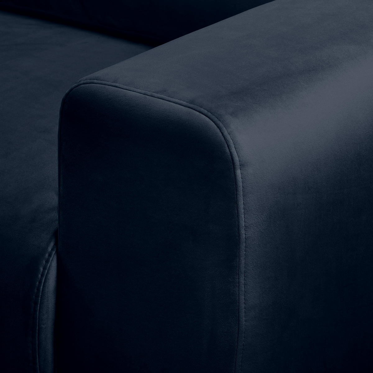 ECKSOFA - Samt - Dunkelblau, Textil (286/152cm) - home24