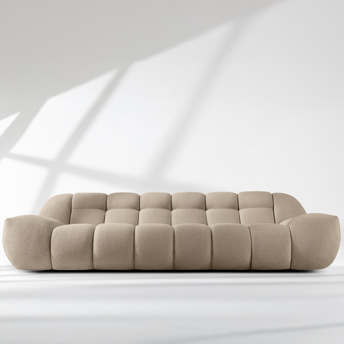 SITZGARNITUR VENA Bouclé, Beige - Beige, Holz/Textil (65/38/65cm) - KONSIMO®