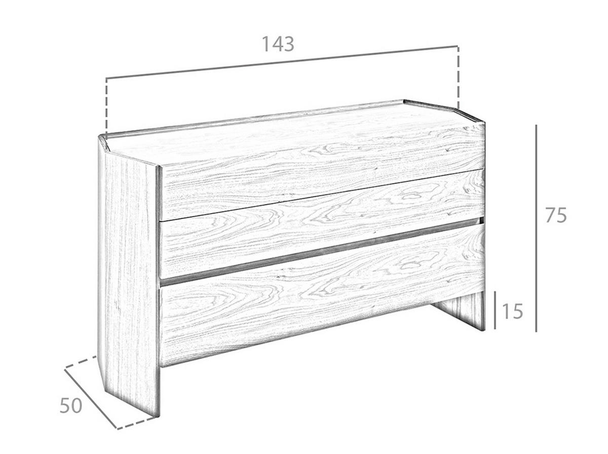 KOMMODE Kommode Nussbaum mit Platte aus gehärtetem Glas 143/50/75 cm - Transparent/Walnussfarben, Glas/Holz (143/75/50cm) - ANGEL CERDA