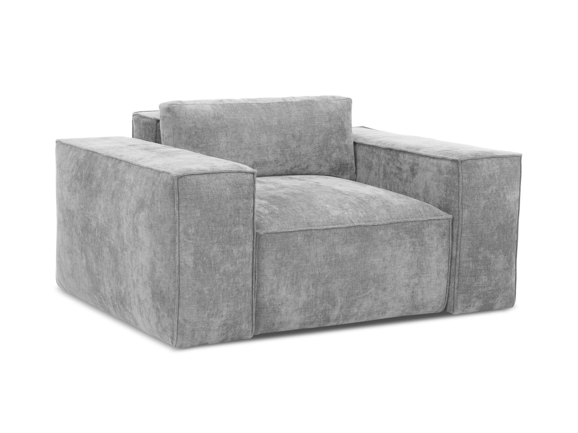 SCHLAFSESSEL Chenille Stoff Grau - Hellgrau/Schwarz, Holzwerkstoff/Kunststoff (157/81/113cm) - Makamii