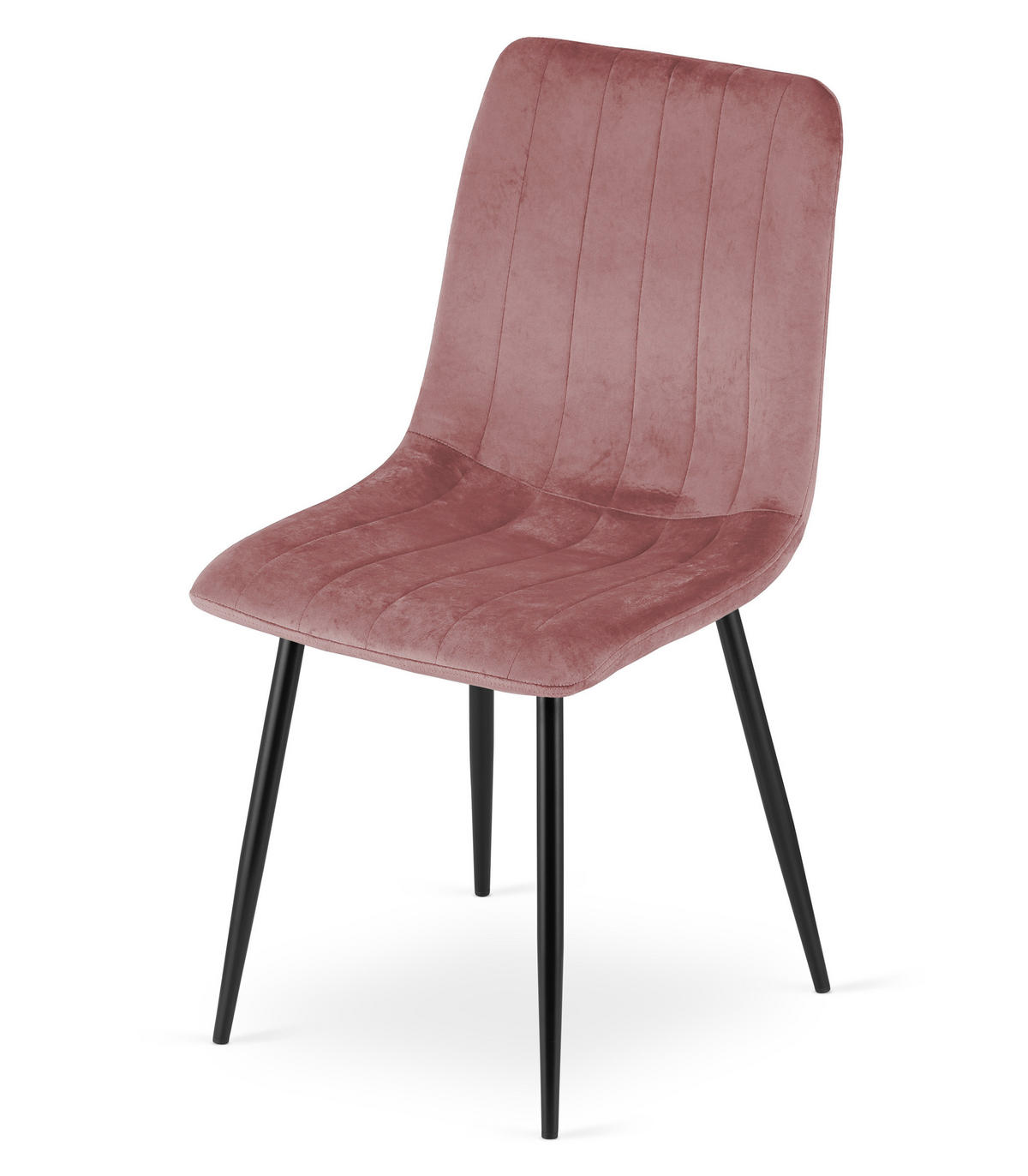 ESSZIMMERSTUHL 2-er Set JEWA rosa Sitz, schwarze Beine - Pink/Schwarz, Textil (43/90/51cm) - Valora