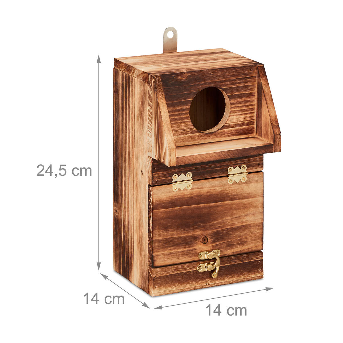 NISTKASTEN - Hellbraun, Holz/Metall (14/24.5/14cm) - Relaxdays