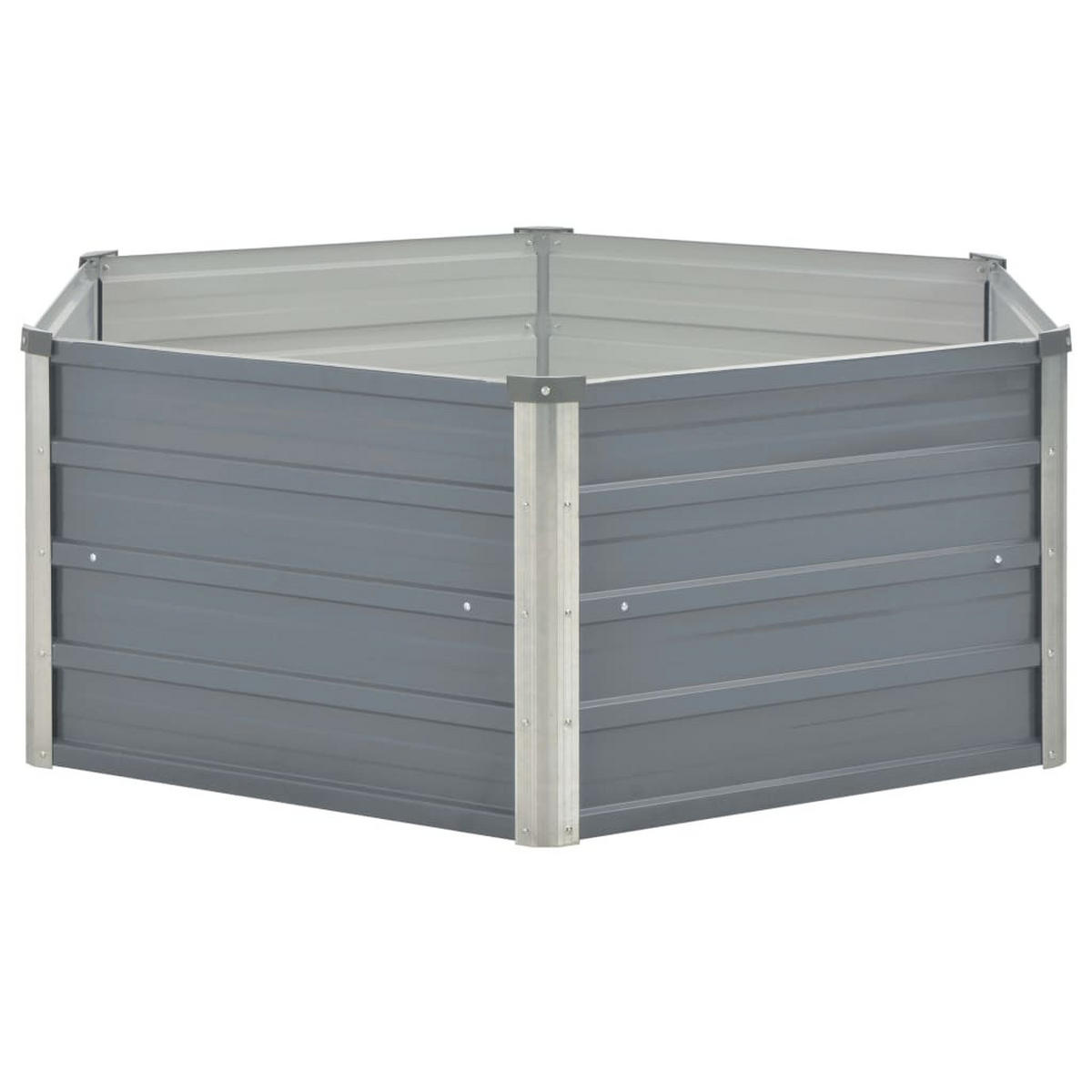 HOCHBEET 129/129/45 Cm Verzinkter Stahl Grau - Grau, Metall (129/46/129cm) - vidaXL