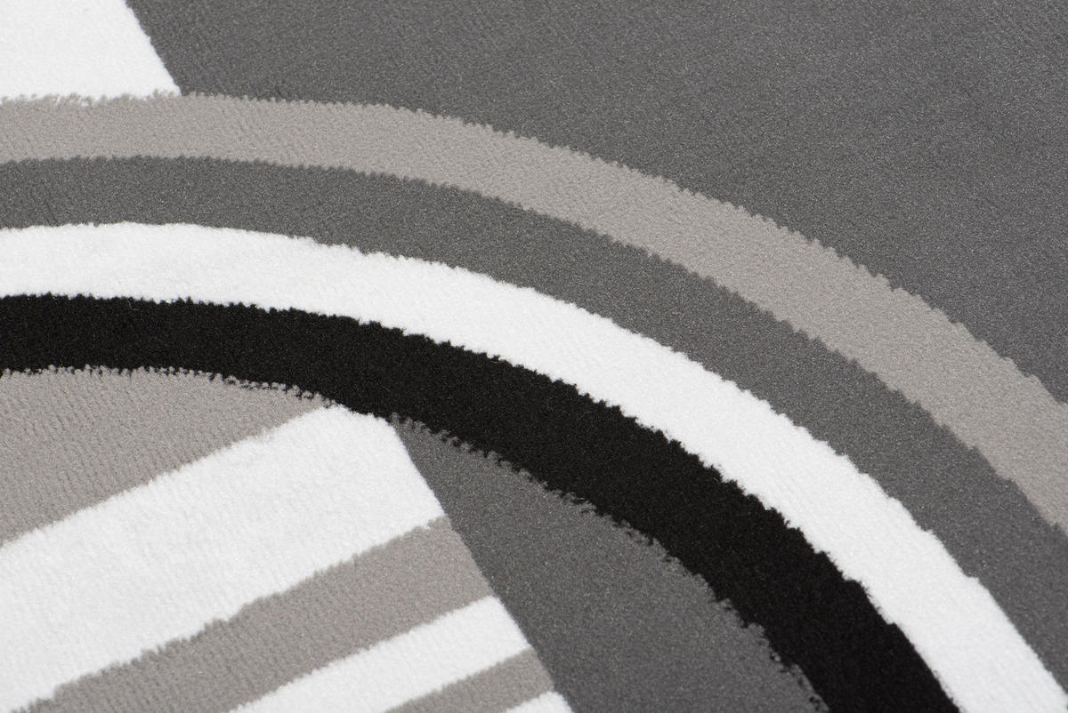 TEPPICH MAYA Grau Geometrisch Kreise Vierecke 300/400 cm - Grau, Textil (300/400cm) - Tapiso