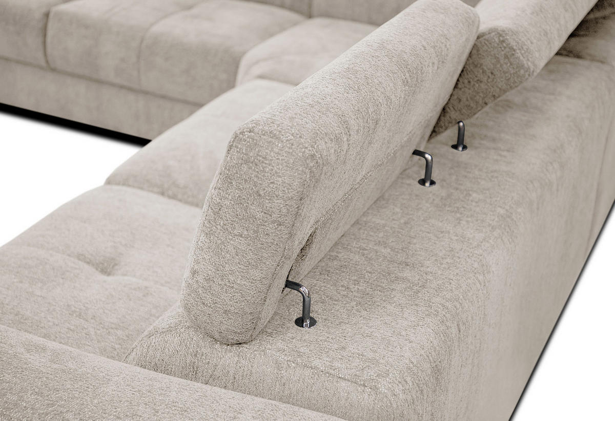ECKSOFA CALVERA 5-Sitzer, ecru - Ecru, Holzwerkstoff/Textil (239/298cm) - Courtois Laville