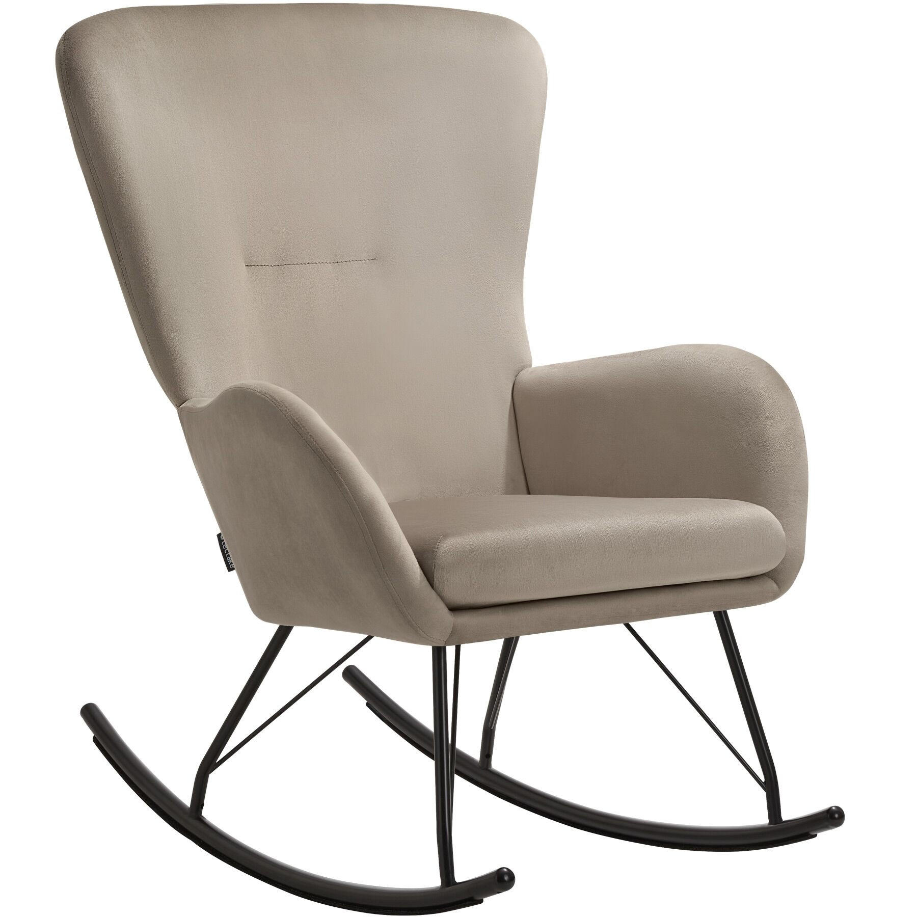 SCHAUKELSTUHL Swing,70 x 93 x 100 cm, Belastbarkeit 120 kg,schwarz/taupe - Taupe/Schwarz, Kunststoff (70/100/93cm) - tectake