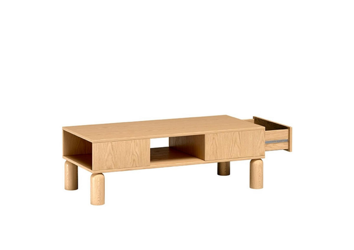 COUCHTISCH Sanden Eiche, mit Schublade - Eichefarben, Holzwerkstoff (37/110/50cm) - Bettso