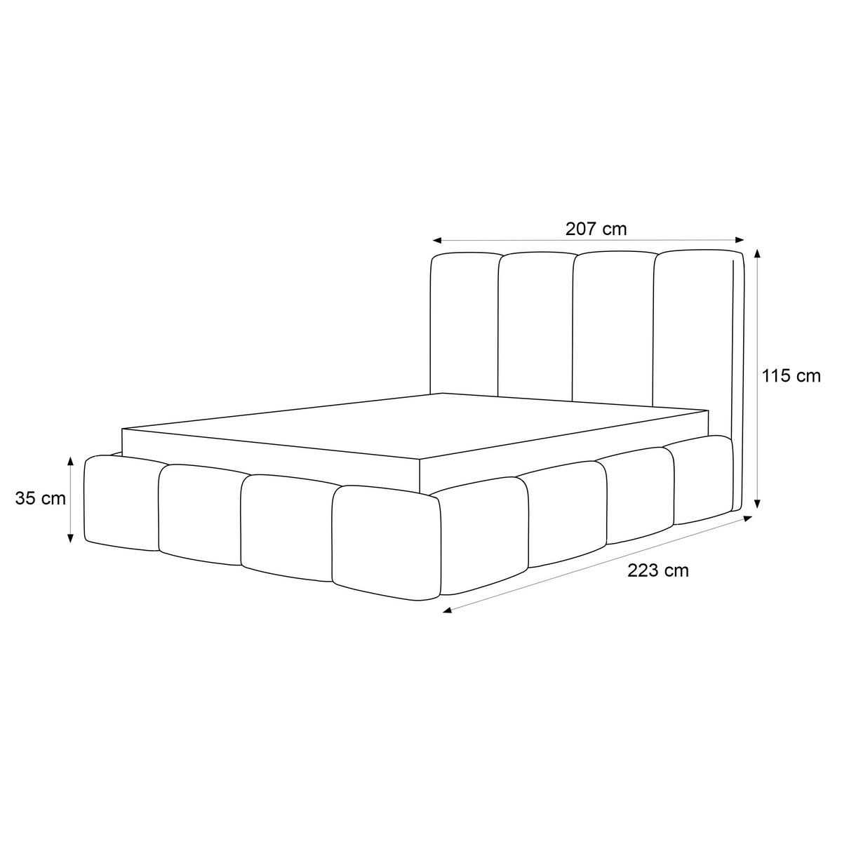 POLSTERBETT LANDARE 200x200 cm Dunkelgrau Samt (Stoff Jasmine) - mit Bettkasten und Lattenrost - Dunkelgrau, Holzwerkstoff/Textil (200/200cm) - Ravio