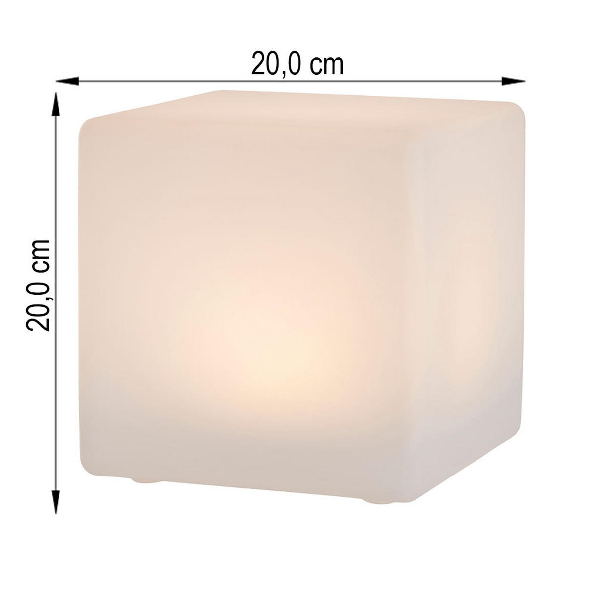 LED AUSSENLEUCHTE Solar Würfelleuchte 2er Set - Weiß, Kunststoff (20/20/21cm)